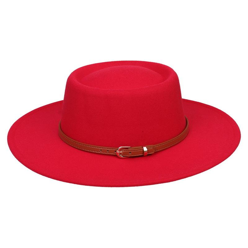 Fedora Hat for Women Men Flat Top Concave Design Autumn Winter Bow Tie Jazz Hat Colorful Unisex Fedora Wide Brim Hat Panama 2022
