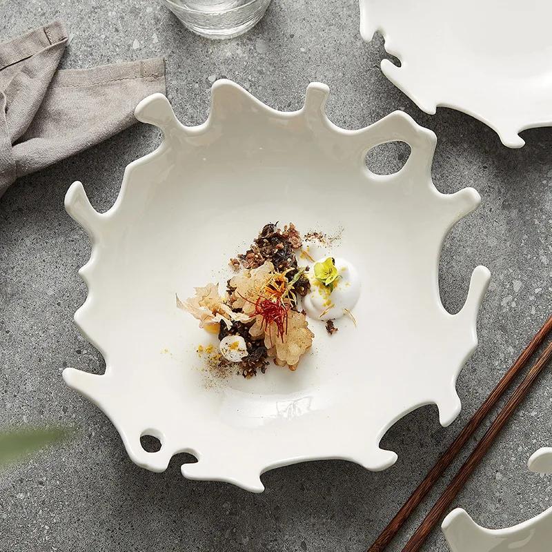 Creative coral artistic conception dish dish insfeng family restaurant senior ritual tableware fruit salad dish