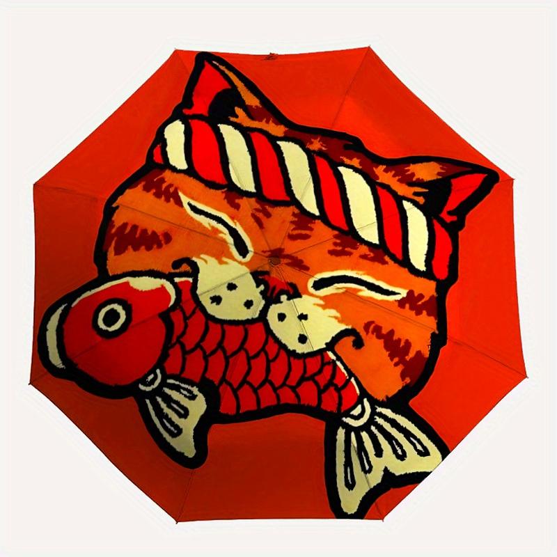 

1pc Cat Fish Automatic Open/close Folding Umbrella, Compact Portable Travel Umbrella,Durable Construction yy250814198