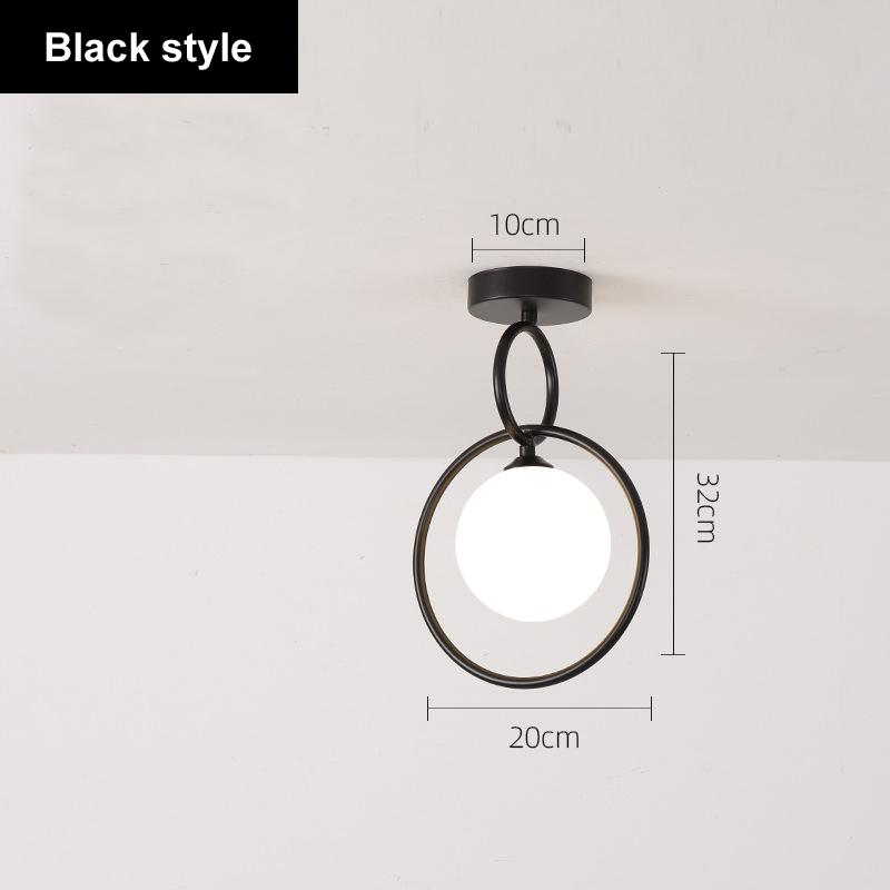 

Коридорный свет, балкон, персонализированный и креативный коридор, простой и современный потолочный светильник для прихожей знаменитости из Интернета 9W&Warm light чёрный