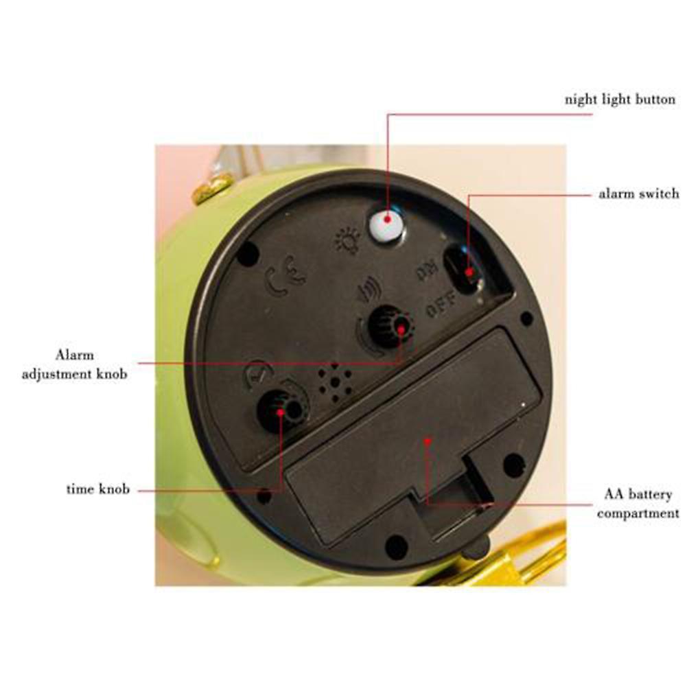 Loud Bell Alarm Clock Battery Operated No Ticking Quiet Student Analogue Table Clocks for Living Room Bedroom Decor