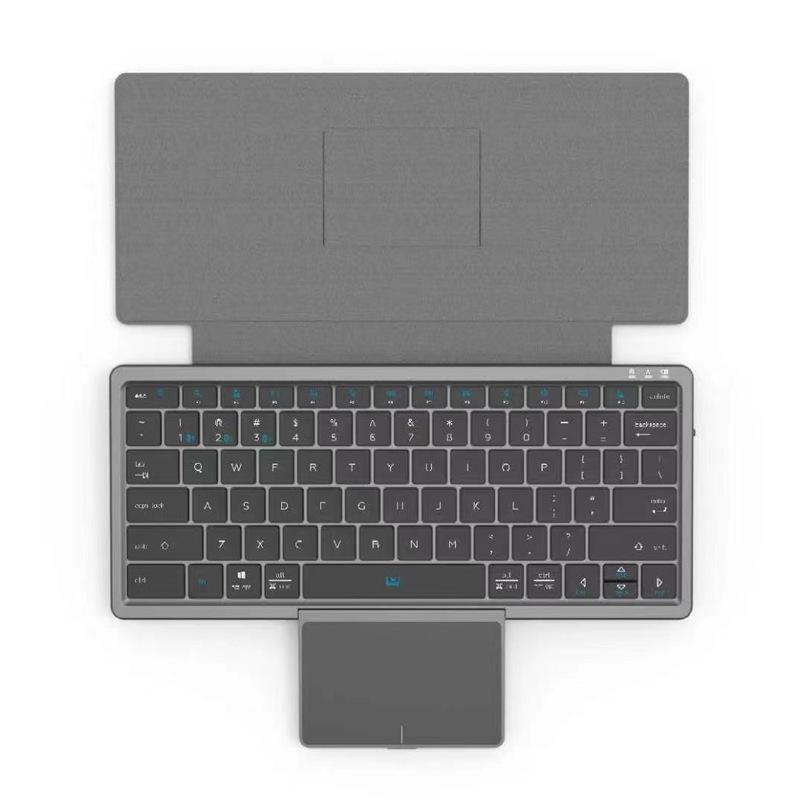 

Новая беспроводная Bluetooth-клавиатура со скрытой сенсорной панелью из искусственной кожи для планшета, телефона и компьютера