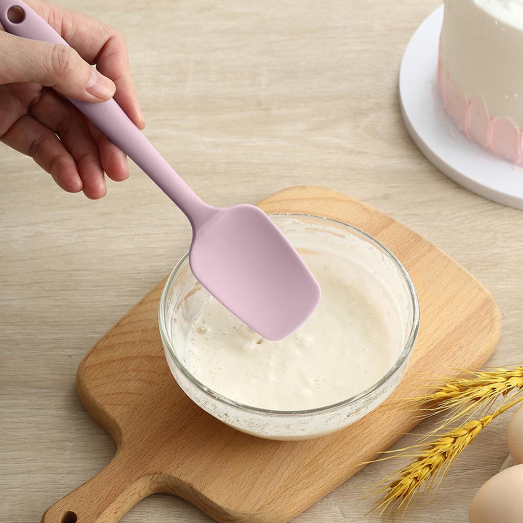 Non-Stick Silicone Spatula with Hanging Hole Non-Slip Handle Heat Resistant Flexible Scraper Baking Mixing Tool Dishwasher Safe BPA-Free Butter