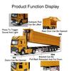 AAZT1 1:50 Scale Trailer Dump Truck Model Car Toys Alloy Diecast Sound Light 3 Doors Opened Pull Back Transportation Engineering Cars