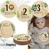 Wooden Baby Animal Milestone Cards for Monthly Photoshoots