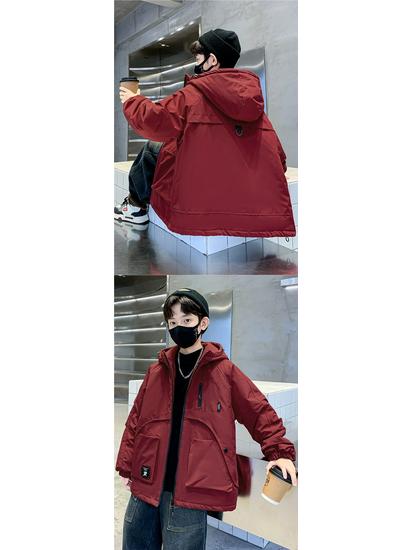 Boys' Quilted Windbreaker Jacket - Fashionable, Thickened, Cotton-Padded Winter 2024 Style for Kids