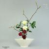Bamboo Hat Bowl-Shaped Ceramic Vase for Chinese Ikebana and National Competition Flower Arranging
