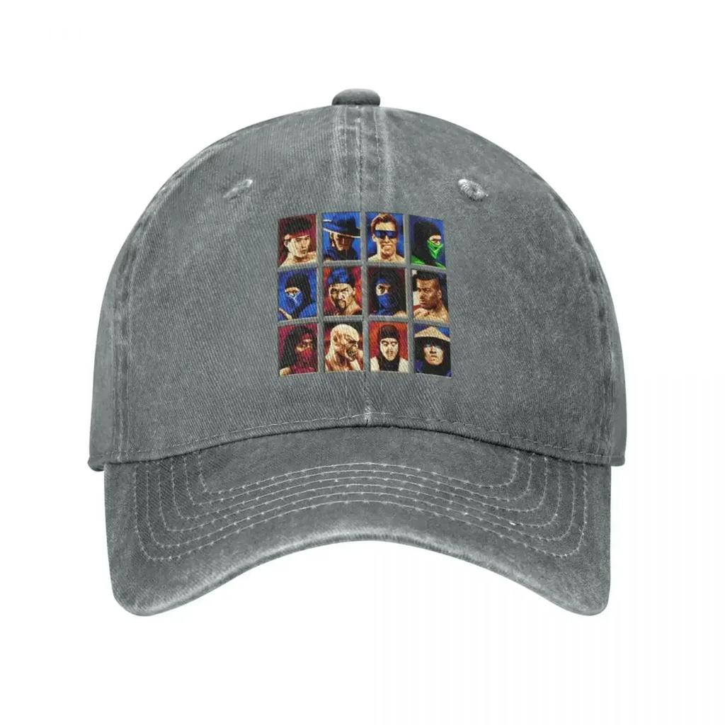 Mortal Kombat Select 16 Bit Retro Gamer Baseball Cap Unisex Distressed Denim Washed Snapback Hat Outdoor Activities Caps Hat