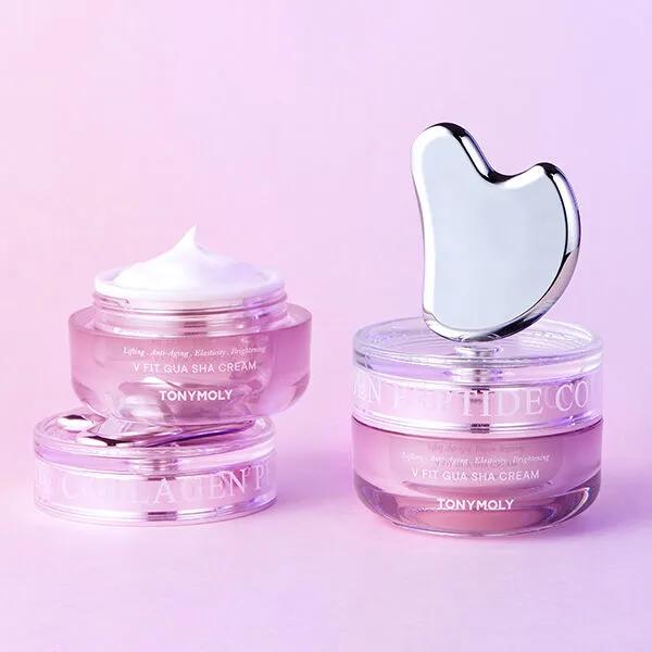Collagen Peptide V-Fit Gua Sha Cream Planning Set (Main Product 50ml + Gua Sha + Refill 50ml)