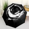 1pc Demon Art Pattern Automatic Folding Umbrella - Compact 8-Rib Design, Durable Plastic & Iron, Lightweight for Outdoor Daily Use083