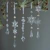 Christmas Transparent Snowflake Crystal Pendants Decorations Xmas Tree Hanging Ornament Christmas Home Decorations New Year Gift