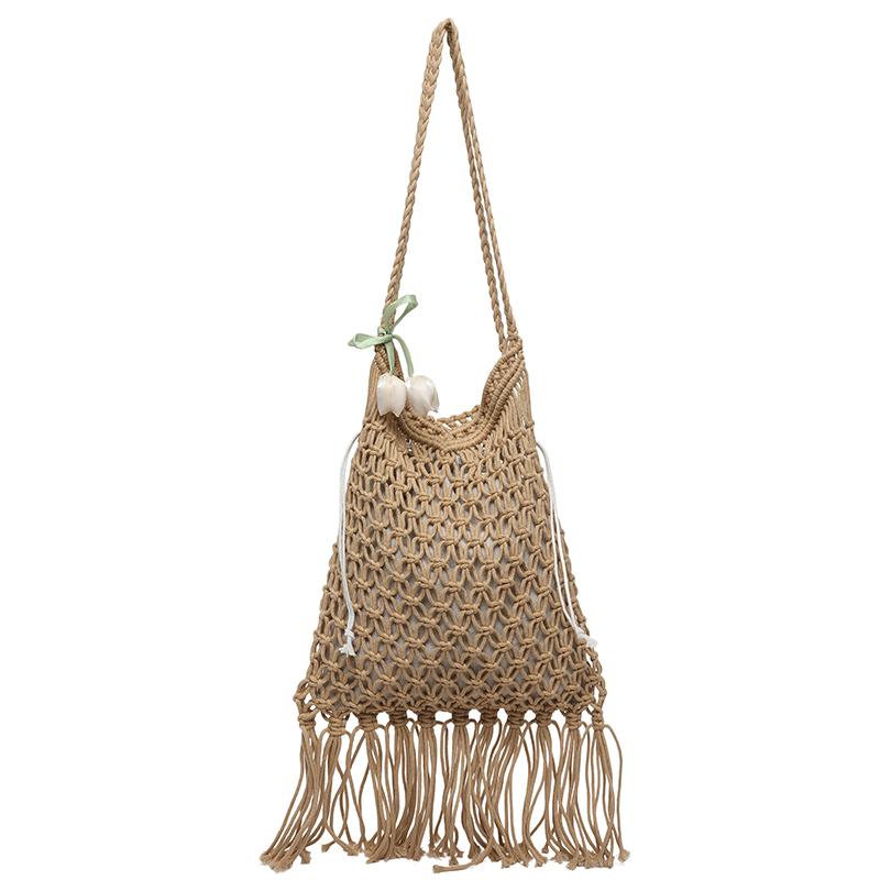 

2026 New Hollow Out Knitting Solid Shoulder Bags Large Capacity Personality Sense of Luxury Casual Fashion Handbags for Women хаки