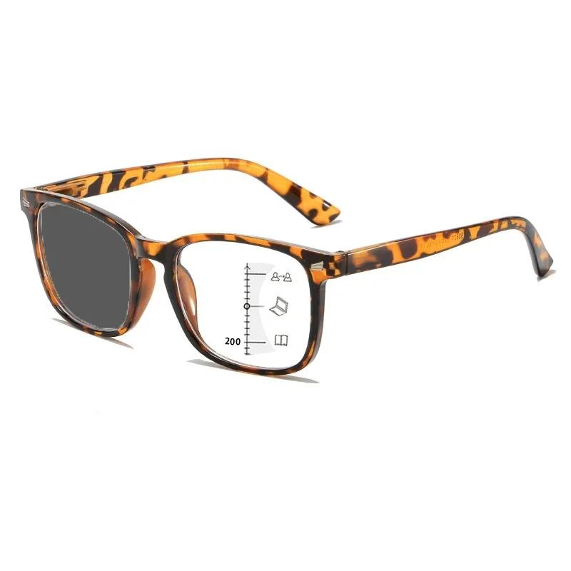 Herren Multifokale Pochromische Lesebrille Outdoor Farbwechsel Anti Blaulicht Progressive Brille für Fern- und Nahsicht