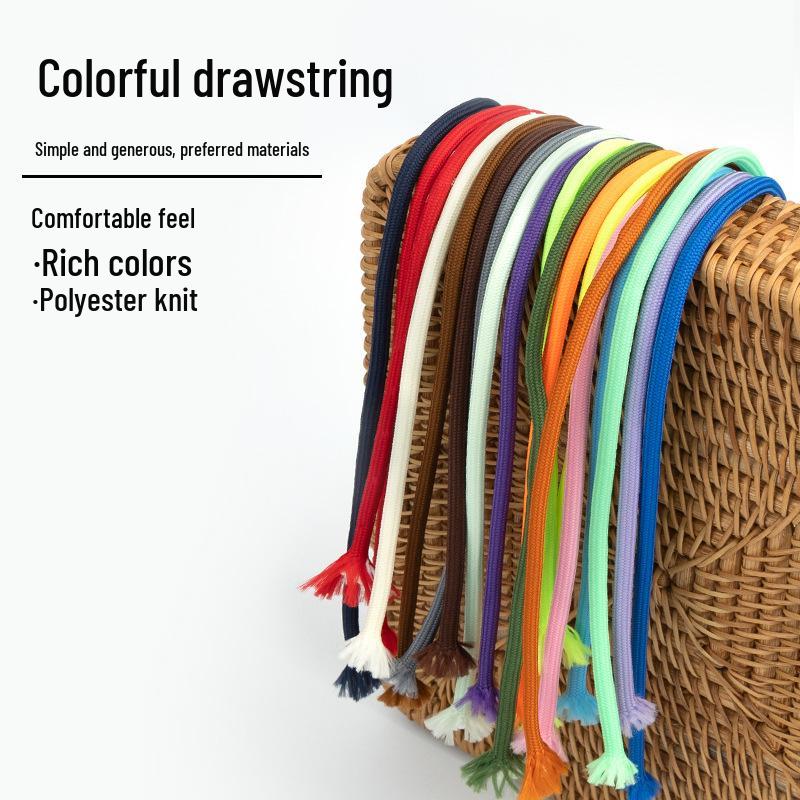 5mm Thick Colored Round Polyester Core Rope - Wear-Resistant for Binding, DIY Weaving, Clothing Waistbands, Hats, or Pants.