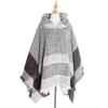 Neck Warmer Hooded Cape Fishbone Pattern Women Shawl Elegant Knitted Scarf  Daily