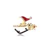 Zinc Zinc Alloy Snowflake Elk Brooch Enamel  Cartoon   Boys