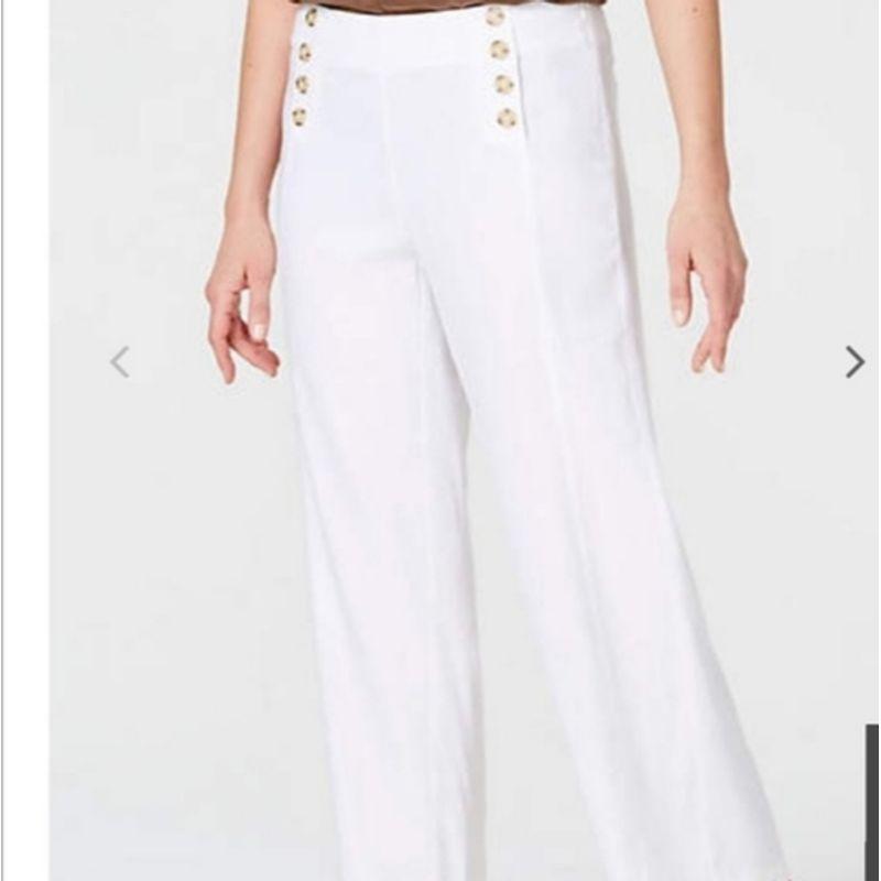 

Summer Thin White Linen Viscose Straight Loose Pants Temperament Wild Casual Plus Size Chubby Girl Women s Clothing Cropped Pants White 6