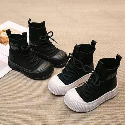 Kinder Stiefeletten Herbst Plateau Kinder Kurze Stiefel Gestrickt Bequem Rutschfest Outdoor Mädchen Jungen Sockenstiefel
