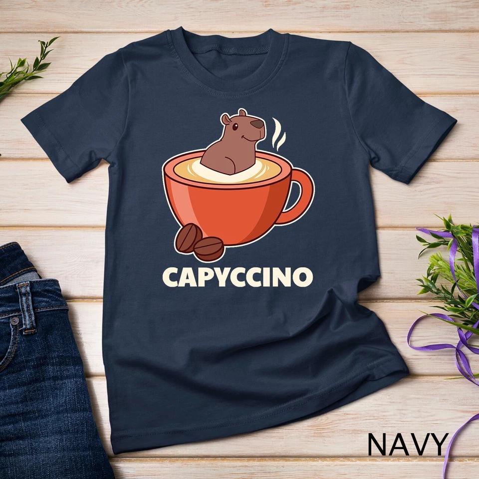 Capyccino - Cute Capybara In Cappuccino For Coffee Lover Unisex T-shirt 8 XL