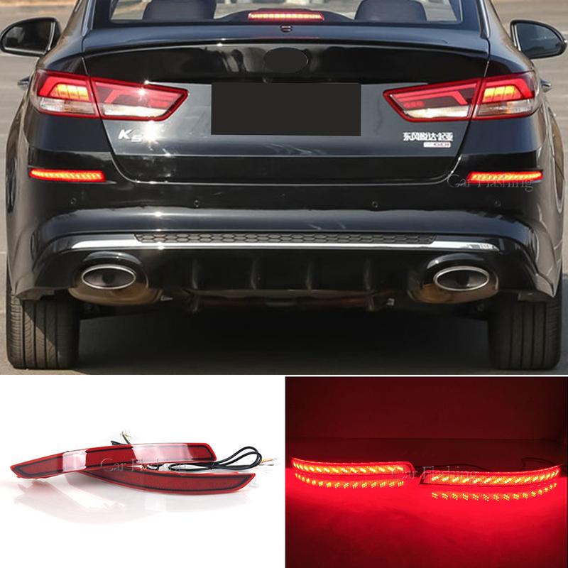 For Kia Optima K5 2019 2020 2021 LED Rear Bumper Light Fog Lamp Brake Light Reflector turn signal 3 Functions