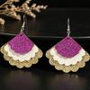Multi-Color Fan Lace Leather Retro Style Earrings