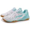 Li Ning Storage Textile, Synthetic Leather Cushioning Support Balance Low top Training Shoes Women's White Blue APTM004-3