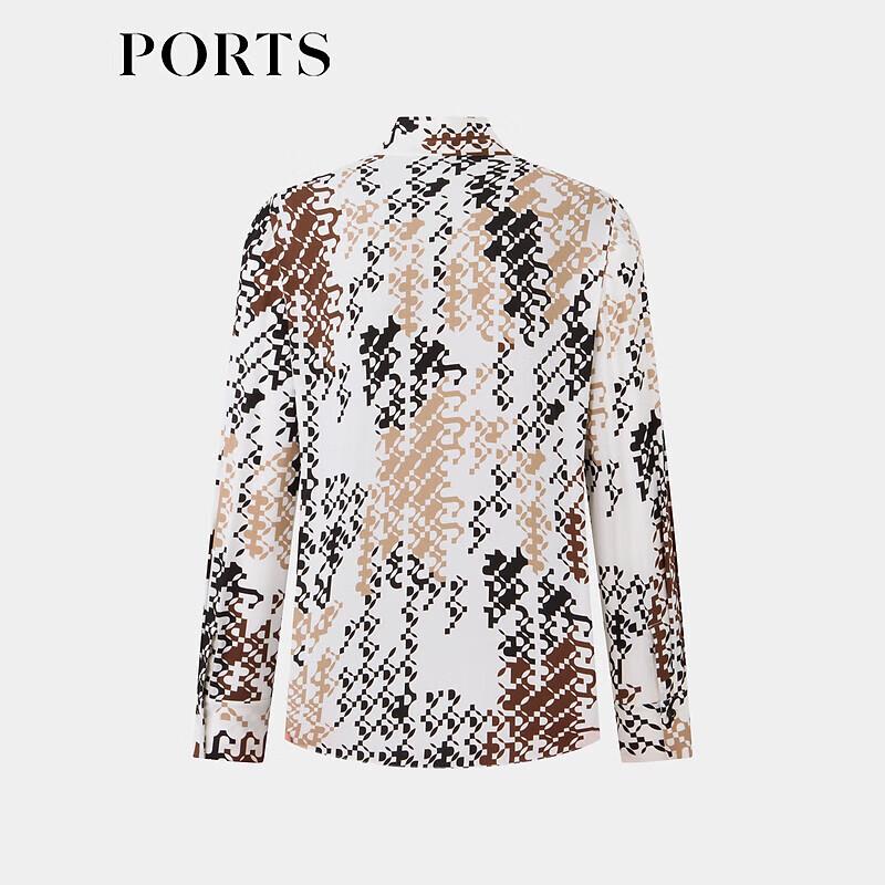 Ports Women's 2023 Fall/Winter "Floating Light Silhouettes" Print Tie-Neck Blouse