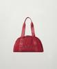 Satur Nylon Trapeze Shoulder Bag Red