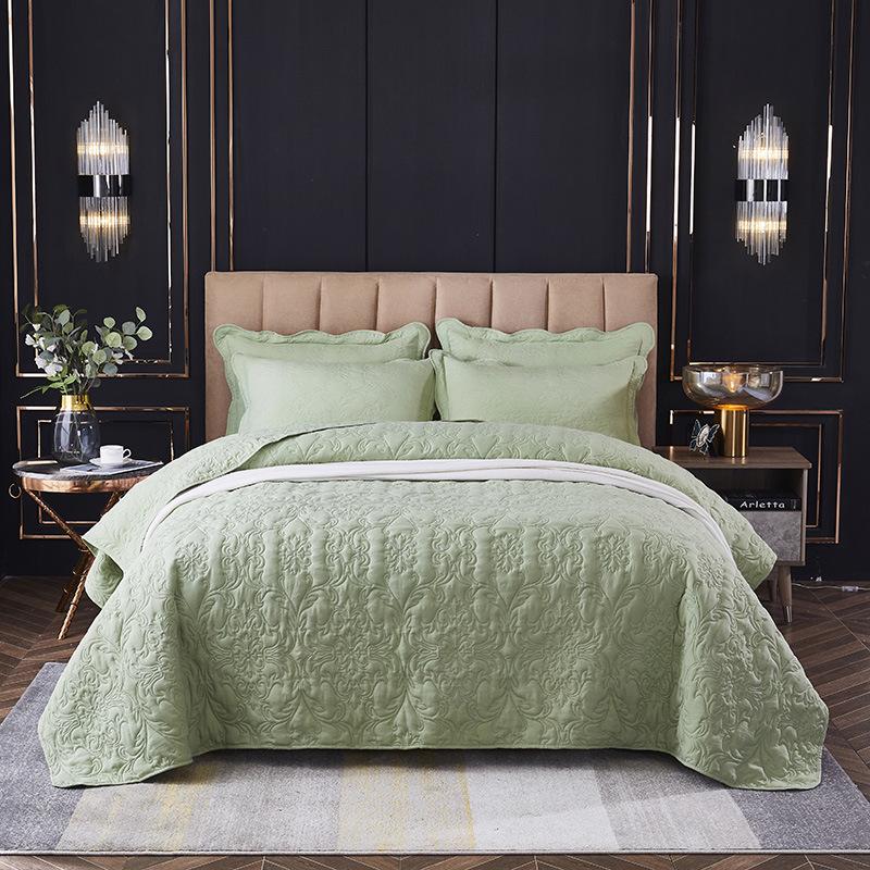 Washable Quilted Cotton Bedspread 3-Piece Set with Cotton-Filled Design