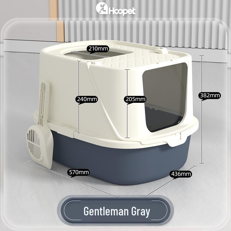 Fully Enclosed Anti-Splash Cat Litter Box with Front Entry, Large/Extra-Large Size