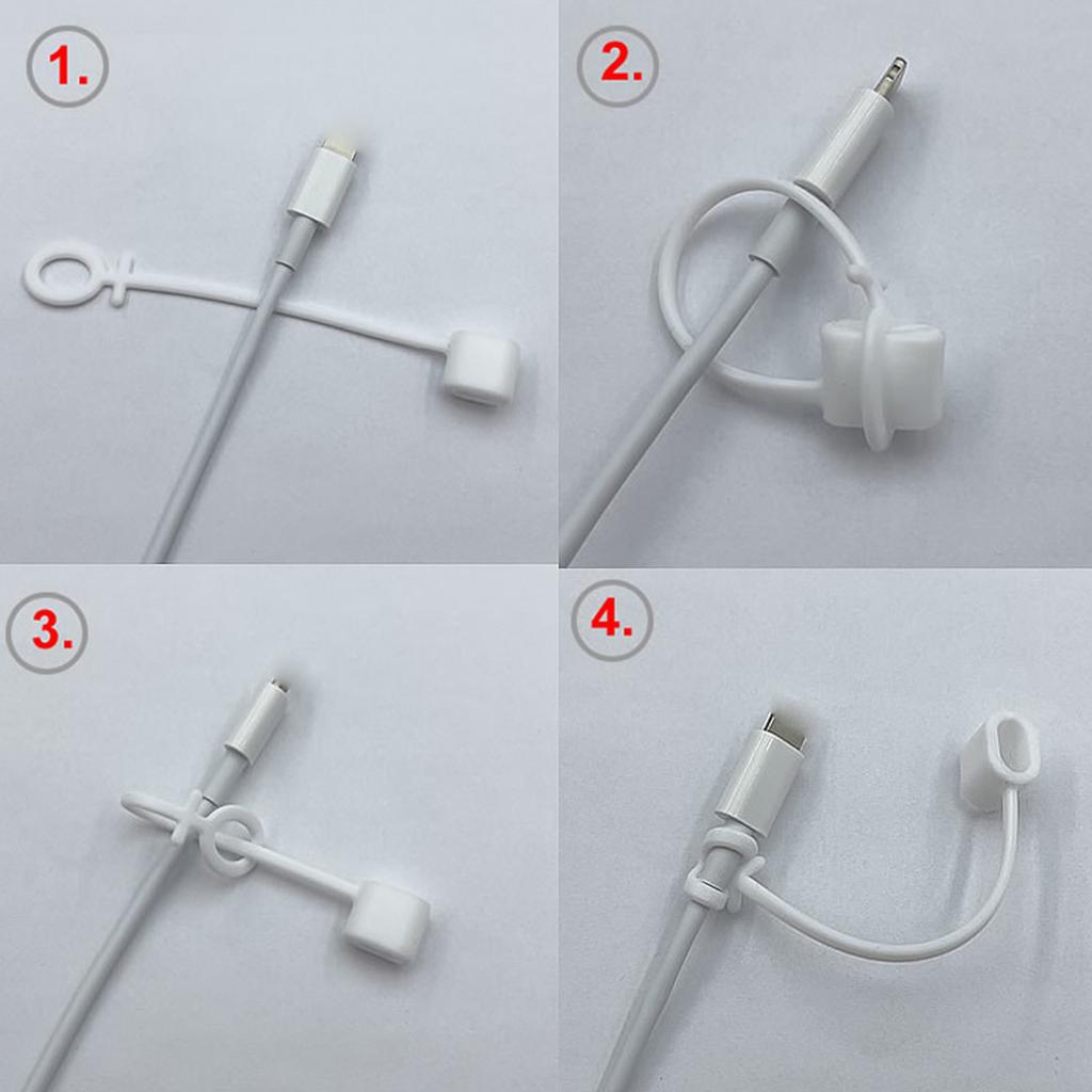 2 pezzi Silicone Anti-Smarrimento Copertura Protezioni Manicotto Custodia Supporto Convertitore Cavo Cinghia Laccio per Vari Adattatori di Ricarica