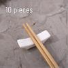 NHZHIW White Ceramic Bridge Chopstick & Spoon Rests, 10-Pack