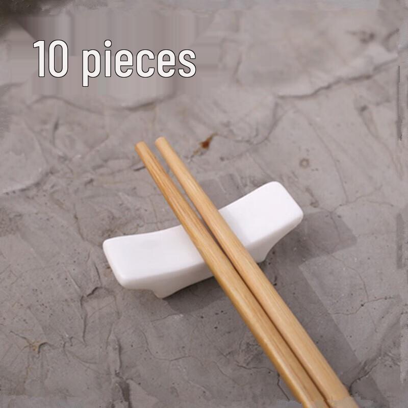 NHZHIW White Ceramic Bridge Chopstick & Spoon Rests, 10-Pack