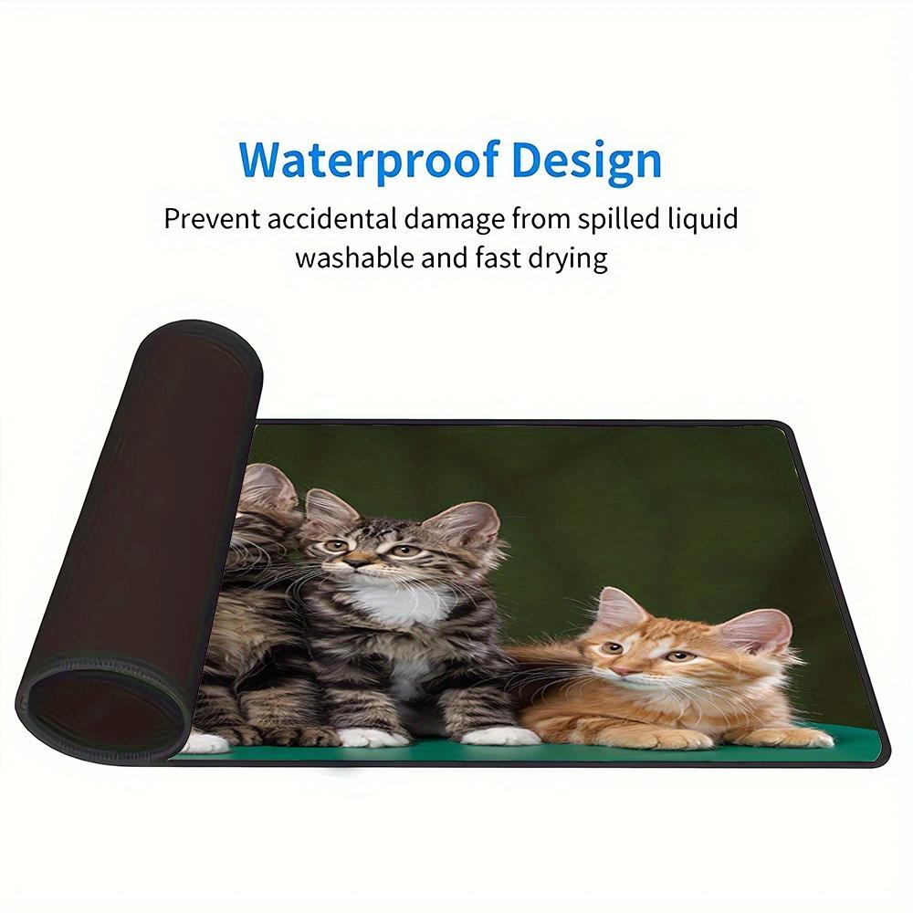 1 Stück Großes Gaming-Mauspad, UV-reaktive rutschfeste Schreibtischmatte, Waschbares PolyesterKatze, Katze, Entzückendes Computerpad mit Lebendiger Spielmaschine Pr