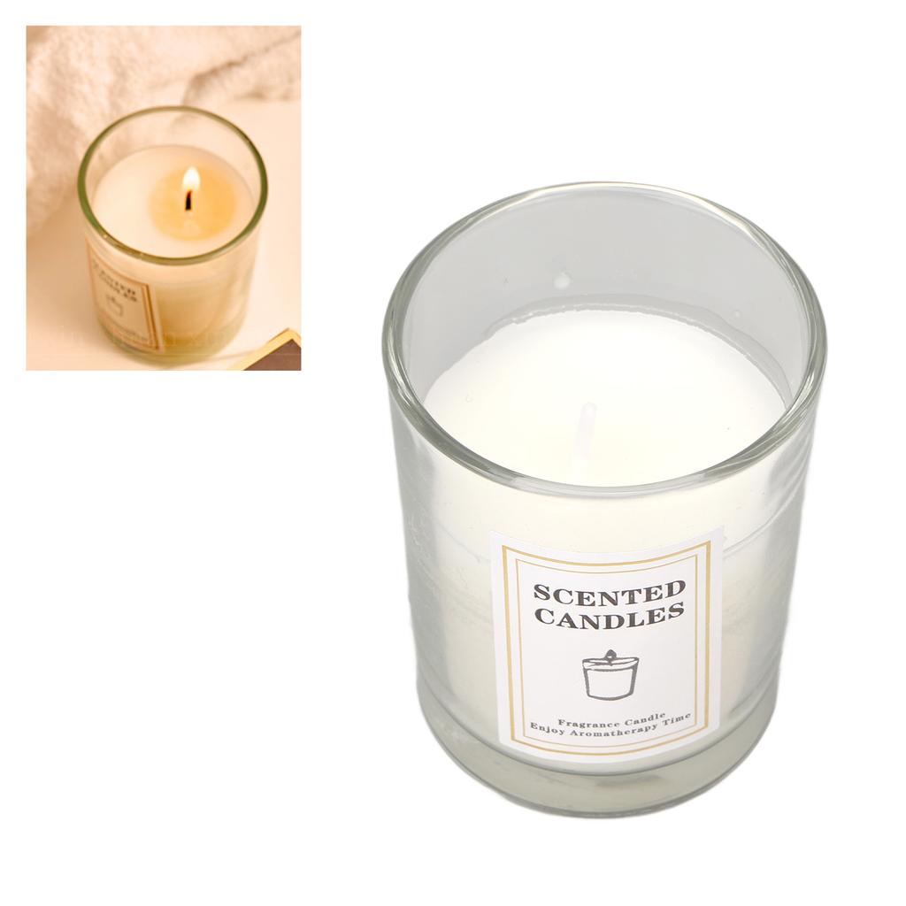 Scented Candle White Soy Wax Warm Rich Fragrance Odor Removal Elegant Soy Candle for Bedroom Office Bar