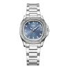 GUOU Women's Slim Quartz Watch Diamond Accent Roman Numeral Dial Sparkling Bezel Lightweight Fashion Watch Gift 30.5mm