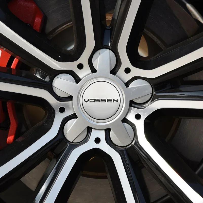 4 Stück 45mm 56mm 60mm 65mm VOSSEN Logo Autoaufkleber für leere Felgendeckel Emblem Felgennabenabdeckung Abzeichen Styling Zubehör