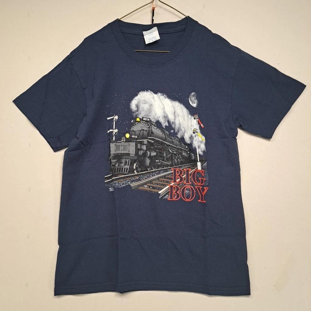 Union Pacific Big Boy Steam Locomotive Train unisex T-Shirt Youth Medium Navy