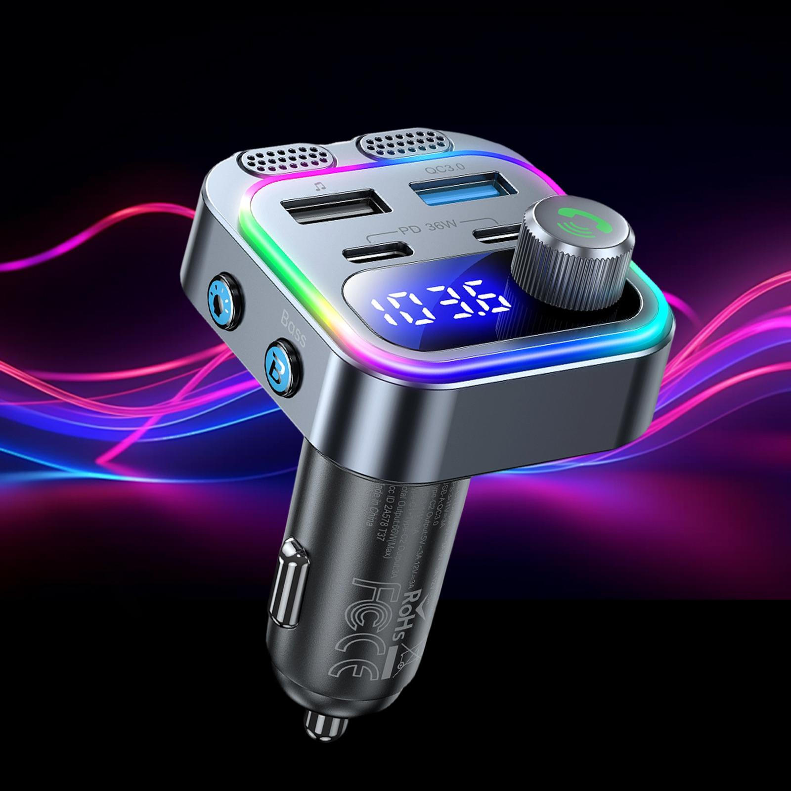 

5.4 Передатчик Автомобильная Быстрая Зарядка Адаптер Звука Глубоких Басов