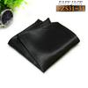 Solid Color Glossy Faux Silk Pocket Square with Printed Edging