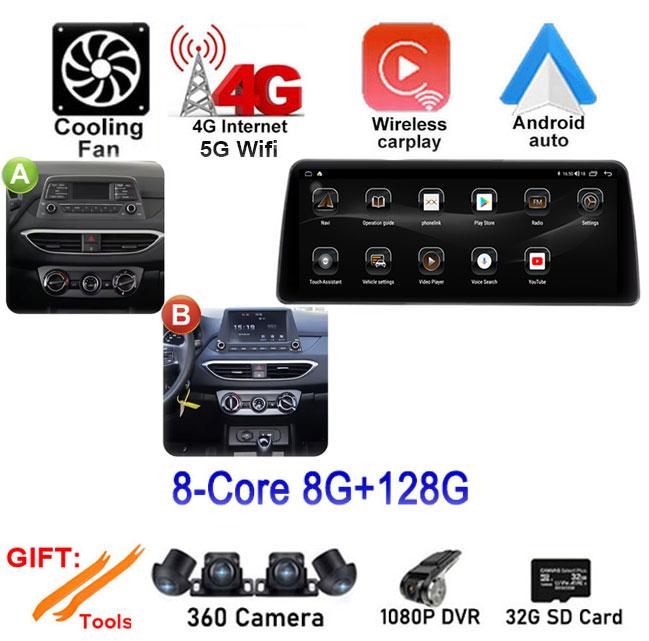 12.3 Inch Wireless CarPlay For  Hyundai Elantra 2017 Car intelligent System Navigation GPS Display Touch Screen Android Auto