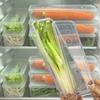 Refrigerator Storage Boxes Fresh Box  Scallions Food Container with Lid Cold Crisper Sealed Kitchen Fresh Fruit Fridge Organizer