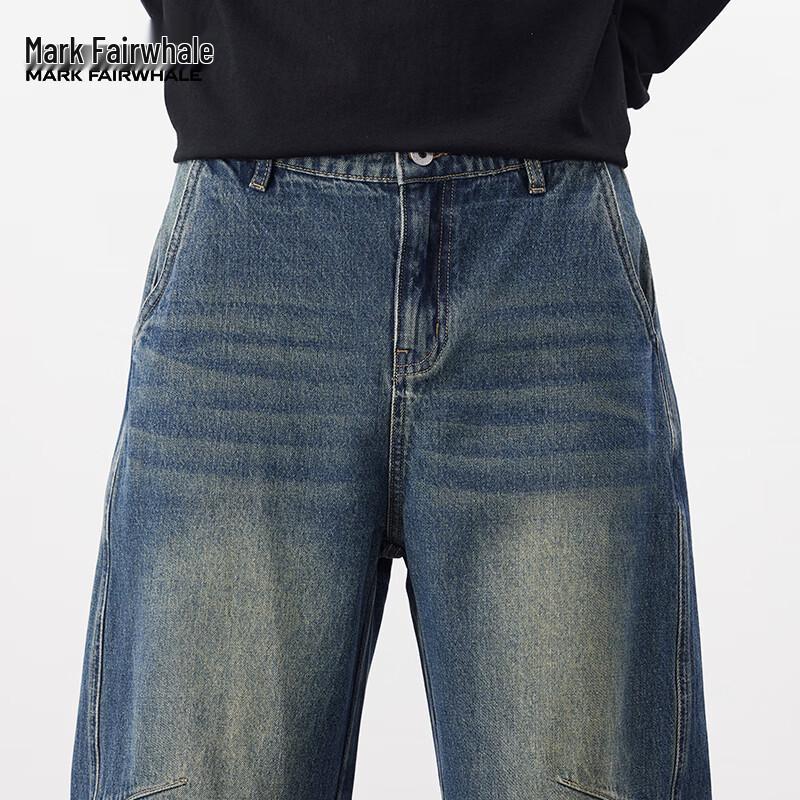 MARK FAIRWHALE Men's Summer Loose Fit Straight Leg Jeans