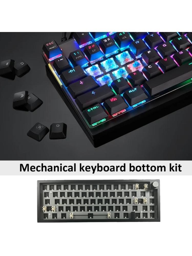 LMK66 Mechanical Keyboard Kit Convenient Switches Replacement 3Modes BT5/2.4Ghz/UsbC Hot swappable Backlights