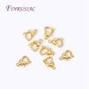Fermoirs mousqueton en forme de cœur plaqués or 18 carats pour la fabrication de bijoux, Fermoirs fermoirs cœur 10 mm/12 mm pour accessoires de fabrication de bracelets et colliers