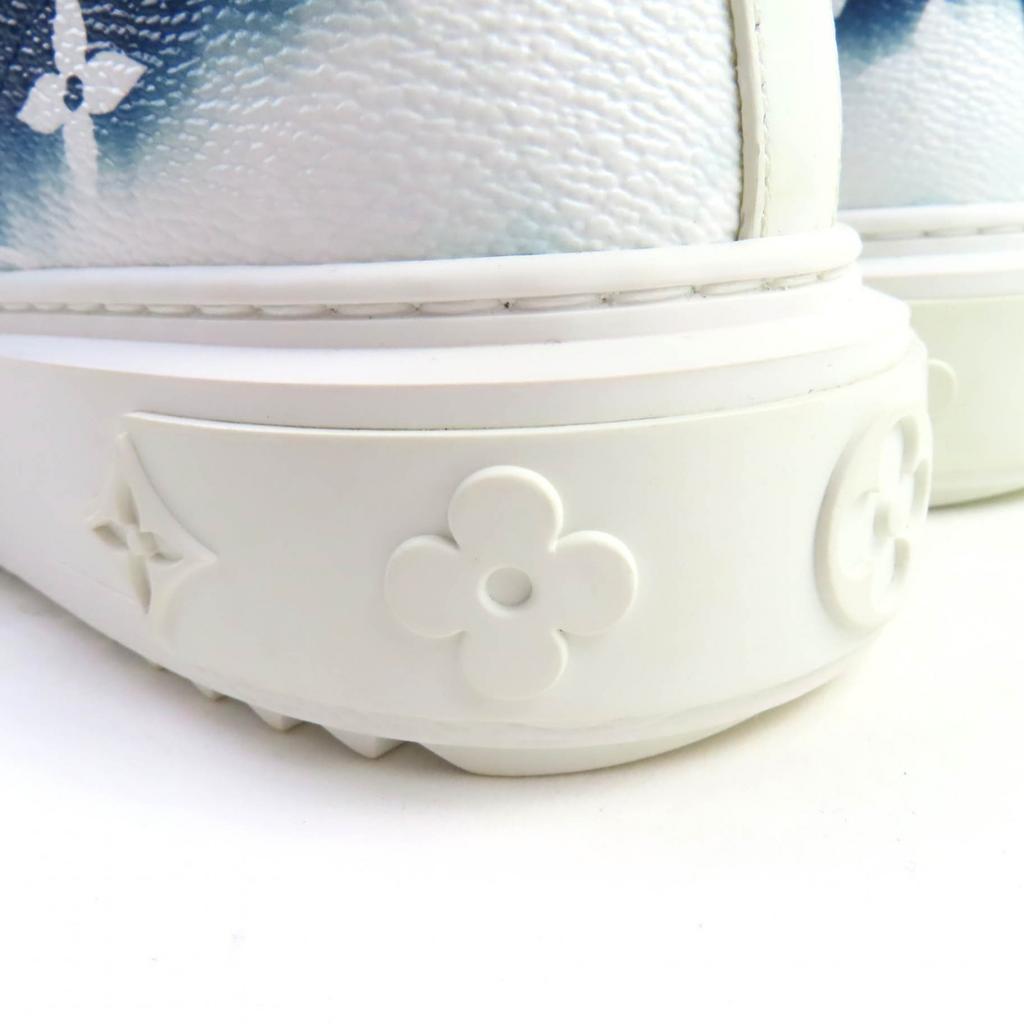 Great LOUIS VUITTON Sneakers LV Escal Monogram Blue Leather Women 34.5 CL1129 Used