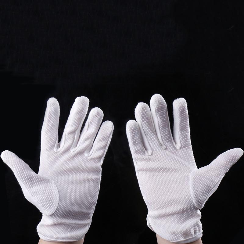 High-Quality White Cotton Dot-Coated Work Safety Gloves