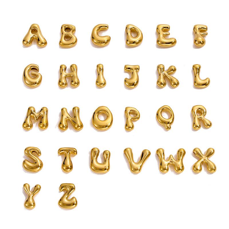 CARLIDANA 26 Letter Charms Set Heart Zircon Pearl Initial A-Z Alphabet Letter Gold Plated Stainless Steel Pendants for DIY