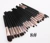 20-Piece Eye Makeup Brush Set: Includes Eyebrow, Foundation, Eyeshadow, Lip, and Contour Brushes.