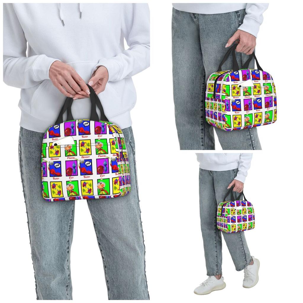 Eat Sleep Pikmin Repeat Insulated Lunch Bag for Women Office Cooler Thermal Food Box Tote Leakproof Lunch Boxes Container
